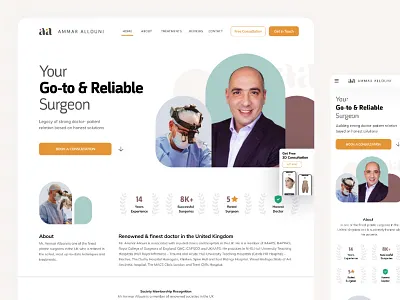 Surgeon's Landing Page design landing page medical landing page responsive surgeon landing page surgeon website ui ux
