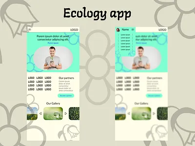 A concept of "ecology" app design ecology graphic design mockup ui ux website website design