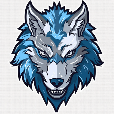 Blue Wolf mascot logo design graphic design illustration logo vector