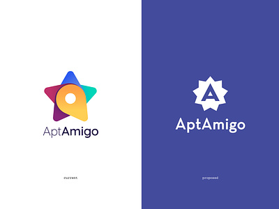 AptAmigo Logo Concept a design illustration lettering logo spec star typography ui vector