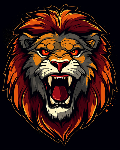Lion mascot logo design graphic design illustration logo vector