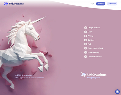 UniCreations Design Service - Footer design branding contact page design footer logo pricing page ui web design web footer website footer