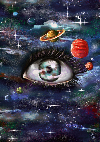 Galaxy Eye 2d illusta illustration