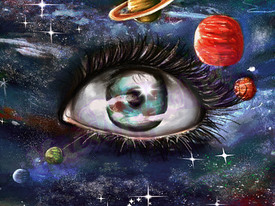 Galaxy Eye 2d illusta illustration