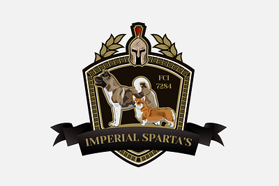 Imperial Sparta's adobe illustrator akita art branding design dog dogs graphic design graphicdesign helmet illustration imperial kennel logo shield sparta ui vector