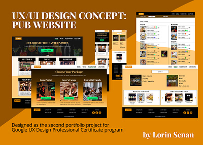 UX/UI Design Case Study for a Pub case study design design concept digital design graphic design portfolio project ui user experience ux uxui website design