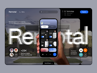 Remotal - Smart home app air conditioner alarm clean community home automation house guard interface iot landing page mobile app mobile app design real estate remote controller saas security smart home smart home controller smart house app startup website design