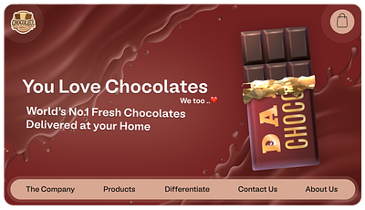 Chocolate Brand --- HERO Section branding component design design hero section ui web design website design