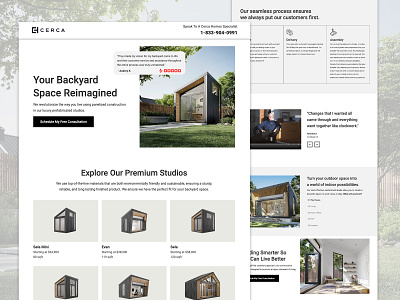 Cerca Homes Landing Page advertising branding cerca homes design graphic design landing page logo ppc remote workers reviews simplistic design sleek studios ui ux web design webpage