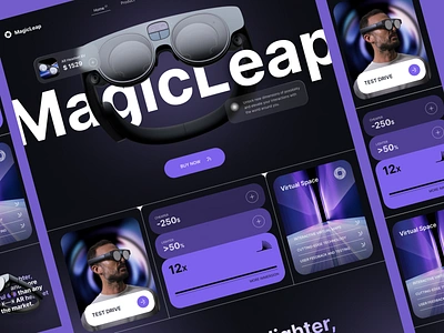 VR Glasses Website 3d ar clean device gadget interface landing page minimal product website shopify website smart glasses software technological website technology ui ux vison pro vr vr glasses vr startup webdesign