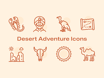 36 Desert Adventure Icons cactus camel cobra compass desert genie icon pack icons lamp magic carpet map oasis palm tree pyramid scorpion sultan sun tent vector vulture
