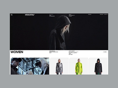 Krakatau — Website. Catalogue. Experimental catalogue design fashion grid krakatau layout pitch techwear web