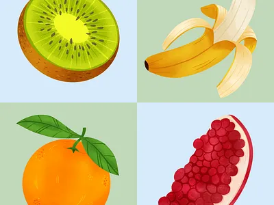 Fruits branding clip art colorful design fruits graphic design illustration procreate