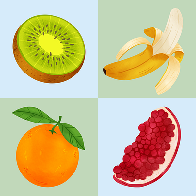 Fruits branding clip art colorful design fruits graphic design illustration procreate