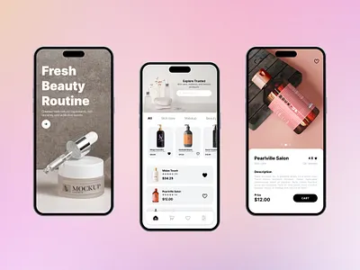 Beauty Shopping App 3d animation app branding design graphic design illustration logo motion graphics ui uiux design vector