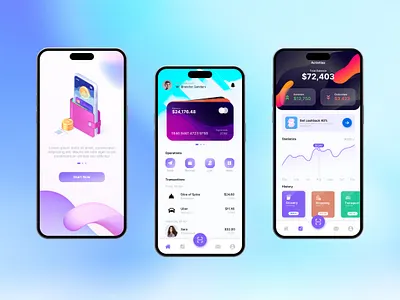 Banking App 3d animation app branding crypto design graphic design illustration logo ui uiux design vector