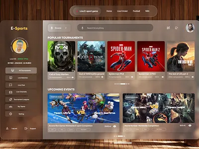 eSports Gaming in Spatial Design -UI Design Challenge 3d branding graphic design logo motion graphics ui