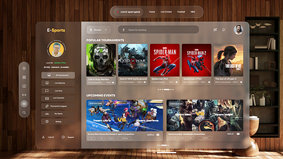 eSports Gaming in Spatial Design -UI Design Challenge 3d branding graphic design logo motion graphics ui