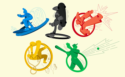 New Olympics 2 animation besball brand branding character climb climbing colors hike illustration karate olympic olympic games olympicgames skate sport sports sruf taekwando taw kwan do