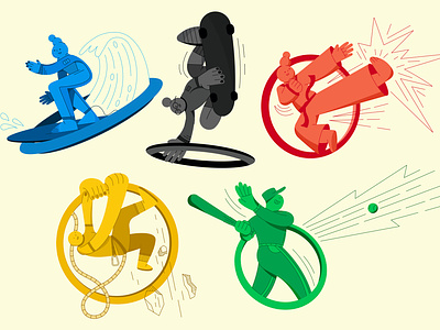 New Olympics 2 animation besball brand branding character climb climbing colors hike illustration karate olympic olympic games olympicgames skate sport sports sruf taekwando taw kwan do