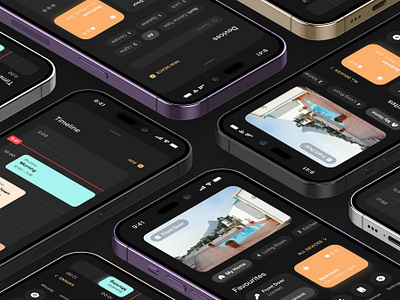 Habitat – Smart Home App app app concept apple cards color concept devices gadgets home icon innovative interface ios lighting modern orange smart home user interface vector