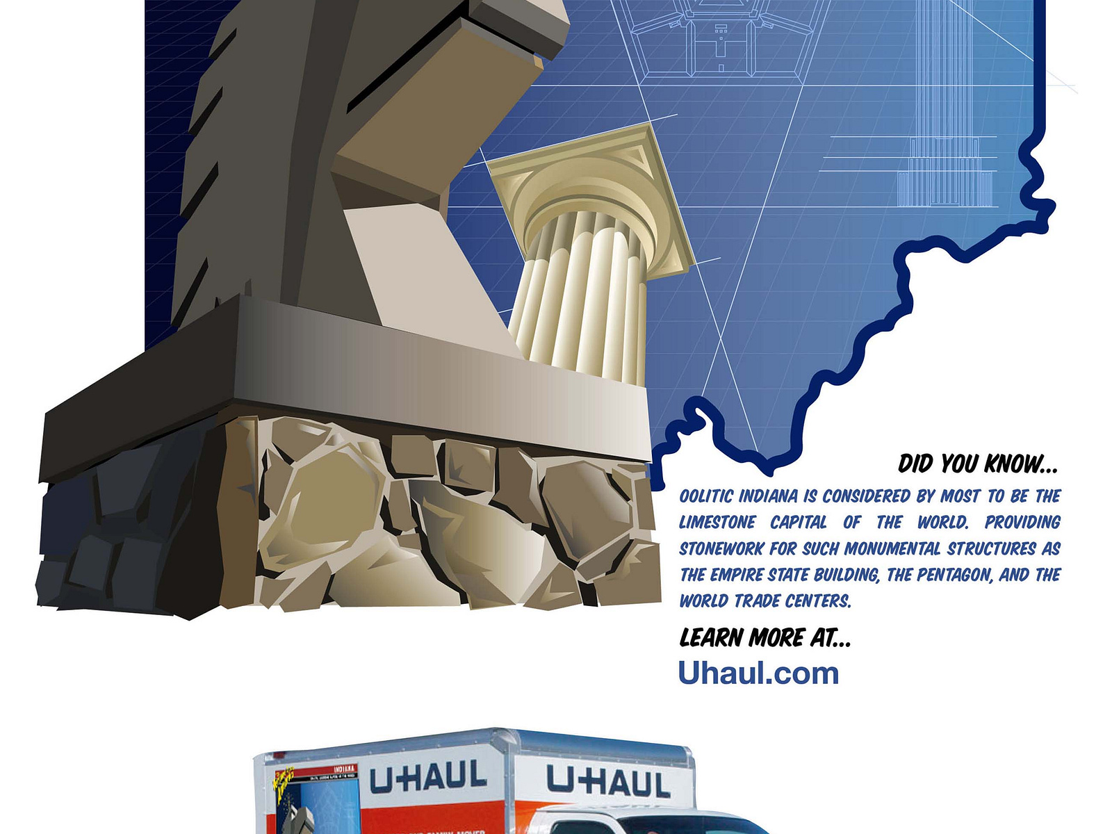 Uhaul Supergraphic. Oolitic, Indiana. by Cleve Sharpe on Dribbble