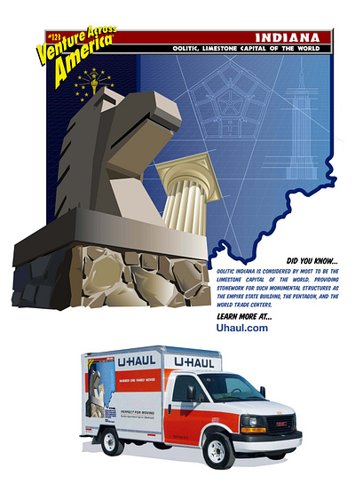 Uhaul Supergraphic. Oolitic, Indiana. branding design graphic design illustration logo typography vector