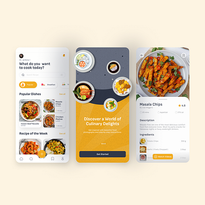 Food Recipe App app design food foodrecipeapp ui uidesign uiux