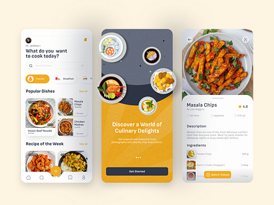 Food Recipe App app design food foodrecipeapp ui uidesign uiux