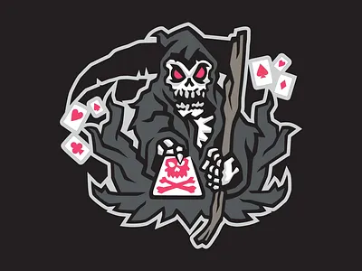 Death Dealer branding cards clinkroom death design digital digitalart graphic design grimreaper illustration logo monster poker scythe sportsdesign theclinkroom vector