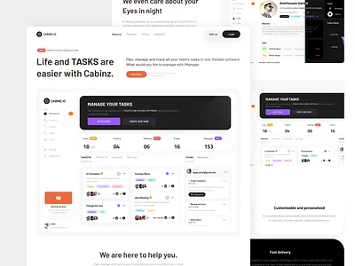 Cabinz Landing page app app design branding concept design email email manager graphic design logo manager popular project project manager task task manager tasks ui uiux ux