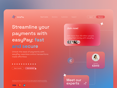 Design for the website of the payment service easyPay branding design graphic design illustration logo product design typography ui ux vector web