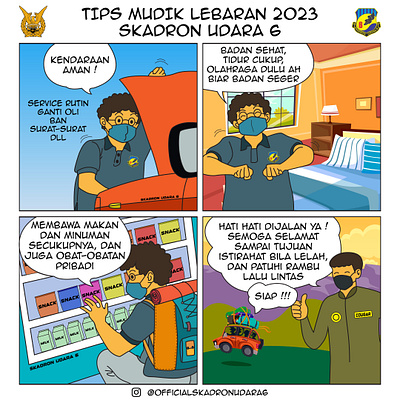 Tips Mudik Lebaran 2023 Skadron Udara 6 branding graphic design illustration
