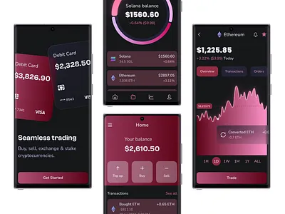 Cryptocurrency app colours crypto design figma finance illustration mobileapp photoshop productdesign ui ux xd