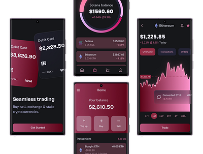 Cryptocurrency app colours crypto design figma finance illustration mobileapp photoshop productdesign ui ux xd