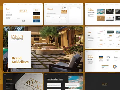 Ans Mermer Brand Guidelines architecture black brand book brand guide brand guidelines brand identity brand standards brand strategy branding design gold logo minimal style guide visual identity white