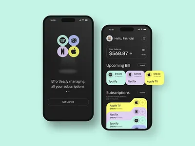 Subscription Manager Mobile digital platforms mobile app mobile design netflix pastel spotify subscribe subscription subscription app subscription manager subscription manager mobile ui ui design uiux
