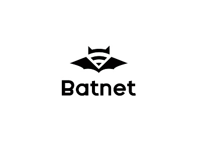 Batnet animal bat bold branding design geometric internet logo logodesign modern net simple wifi wings