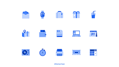 Blue Icon Set design icon illustration logo