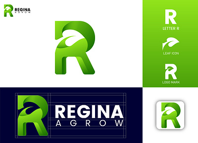 LOGO, REGINA AGROW, LOGO DESIGN atik mansur brand identity branding business card design graphic design logo logo design modern motion graphics