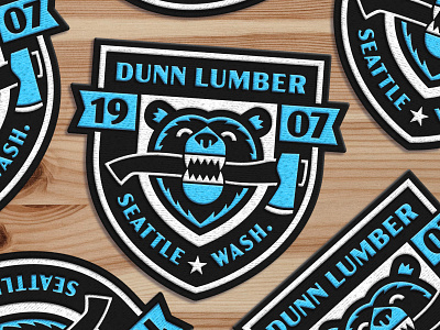 Dunn Lumber Patch animal axe banner bear logo lumber patch pwn seattle teeth washington