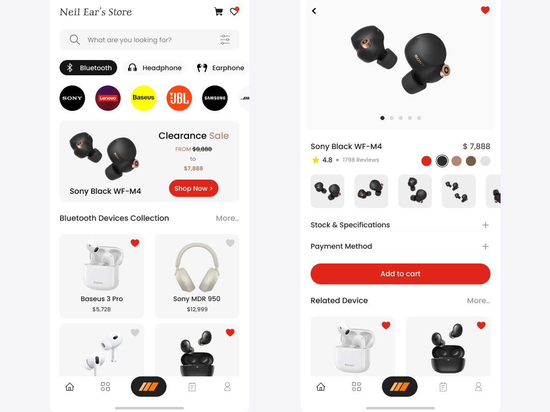 Earphone App Design by Neil site on Dribbble