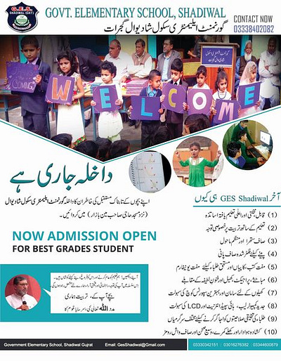 Flyer Poster for a School ad (in urdu) ad art brand message branding design editing facebook post marketing poster school ad social media marketing