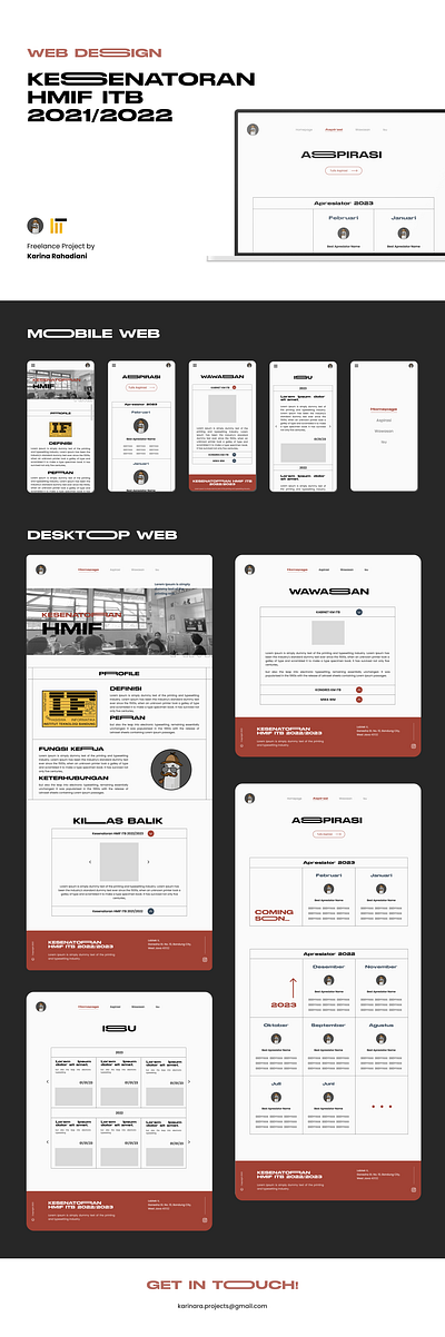 UI/UX Design for Kesenatoran HMIF ITB [Freelance Project] branding ui