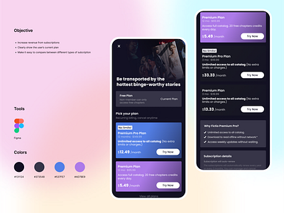 Subscription page redesign app design membership reading subscription ui