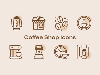 Coffee Shop Icons barista bean booth brew cafe coffee espresso grinder icon icon pack icons milk order vector