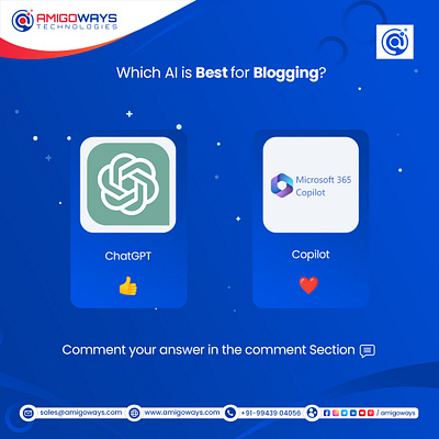Which AI is best for blogging? amigoways amigowaysappdevelopers amigowaysteam