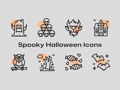 Spooky Halloween Icons bats demon grave halloween hallows eve haunted house icon icon pack icons jackolantern moon owl pumpkin spells vector witch zombie