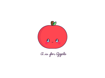 Day 117-365 A is for Apple 365project apple cute kawaii script vector