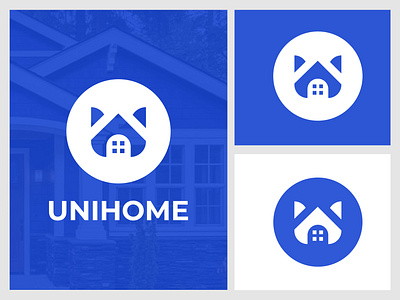 Uni home logo design - Real Estate Logo - U Letter house logo awesome logo blue logo brand branding building logo construction logo home logo design house logo house logo design initial logo initial mark letter logo letter logo design letter mark logo design real estate logo realty logo u letter home logo uni home uni home logo